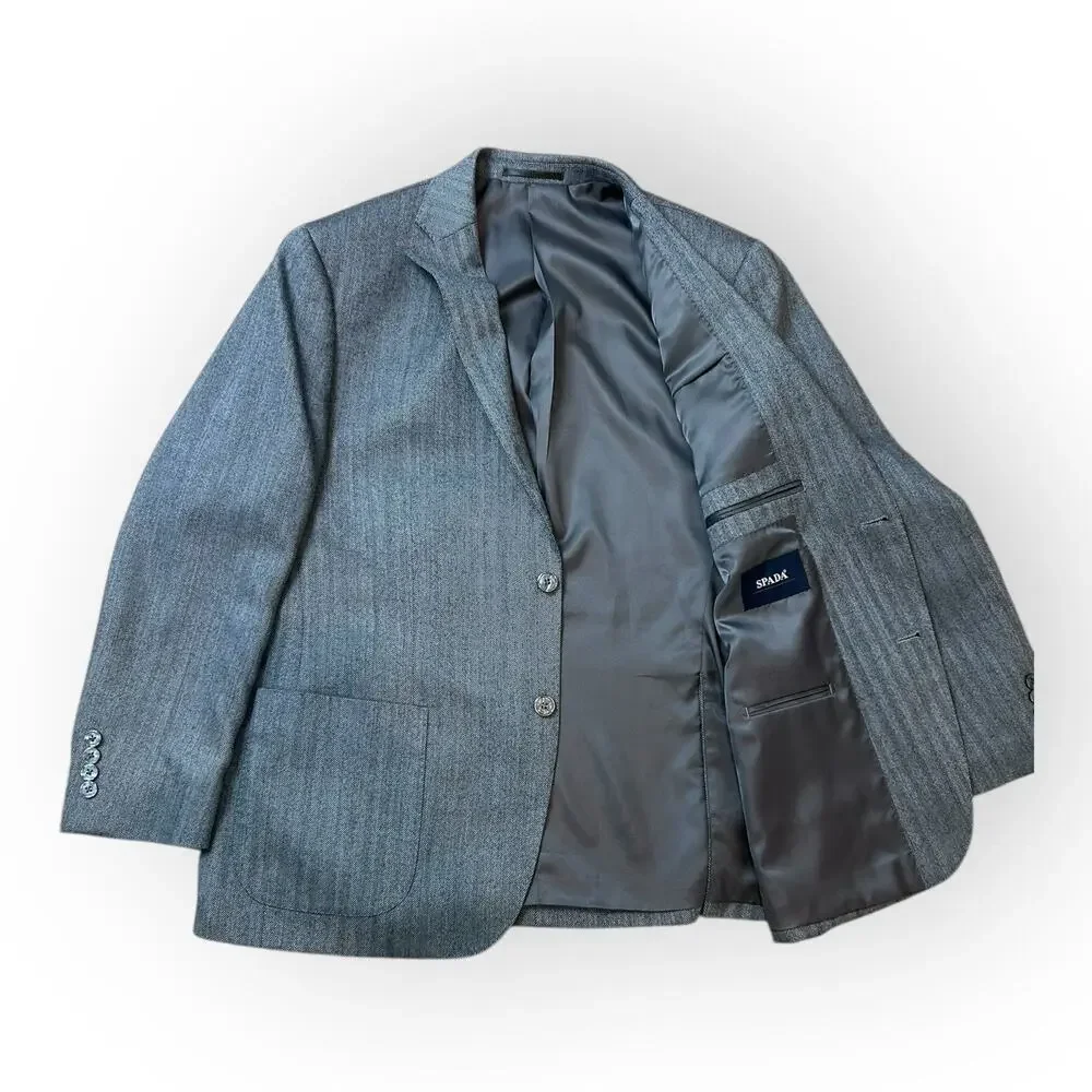 Spada Roma Blazer Sport Coat Mens 56 (US‎ 46) Gray Wool Two Button